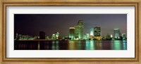 Framed Miami Skyline at Night