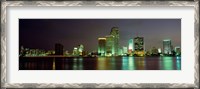 Framed Miami Skyline at Night