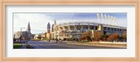 Framed Low angle view of baseball stadium, Jacobs Field, Cleveland, Ohio, USA