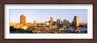 Framed USA, Maryland, Baltimore, High angle view from Federal Hill Parkof Inner Harbor area and skyline