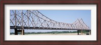 Framed USA, Missouri, St. Louis, Martin Luther King Jr Memorial Bridge over Mississippi River