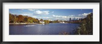 Framed Boat in the river, Schuylkill River, Philadelphia, Pennsylvania, USA