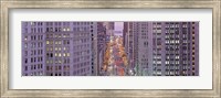 Framed Aerial View Of An Urban Street, Michigan Avenue, Chicago, Illinois, USA