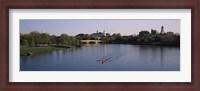 Framed Boat in a river, Charles River, Boston & Cambridge, Massachusetts, USA