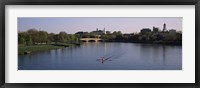 Framed Boat in a river, Charles River, Boston & Cambridge, Massachusetts, USA