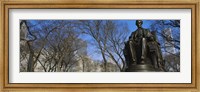 Framed Low angle view of a statue of Abraham Lincoln in a park, Grant Park, Chicago, Illinois, USA