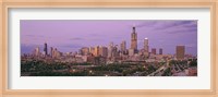 Framed View Of A Cityscape At Twilight, Chicago, Illinois, USA
