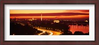 Framed Sunset, Aerial, Washington DC, District Of Columbia, USA