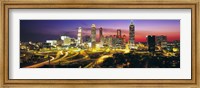 Framed Skyline, Evening, Dusk, Illuminated, Atlanta, Georgia, USA,
