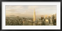 Framed USA, California, San Francisco, Skyline with Transamerica Building