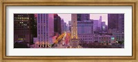 Framed Twilight, Downtown, City Scene, Loop, Chicago, Illinois, USA