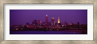 Framed Cleveland, Ohio Lit Up at Night