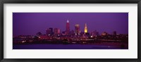 Framed Cleveland, Ohio Lit Up at Night