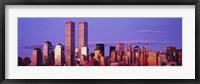 Framed Manhattan skyline with the Twin Towers, New York City, New York State, USA