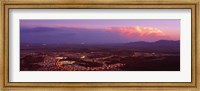 Framed Aerial view of a city lit up at sunset, Phoenix, Maricopa County, Arizona, USA