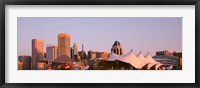 Framed Morning skyline & Pier 6 concert pavilion Baltimore MD USA