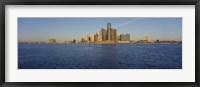 Framed Skyscrapers on the waterfront, Detroit, Michigan, USA