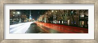 Framed Blurred Motion Of Cars Along Michigan Avenue Illuminated With Christmas Lights, Chicago, Illinois, USA