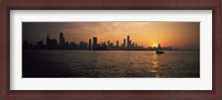 Framed Silhouette of buildings at the waterfront, Navy Pier, Chicago, Illinois, USA