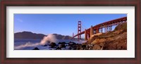 Framed Bridge across the bay, San Francisco Bay, Golden Gate Bridge, San Francisco, Marin County, California, USA