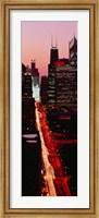 Framed Sunset Aerial Michigan Avenue Chicago IL USA
