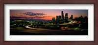 Framed Sunset Puget Sound & Seattle skyline WA USA