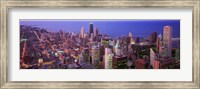 Framed Aerial View of Chicago with Purple Sky