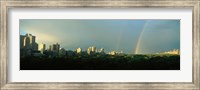 Framed Double Rainbow in a Stormy Sky Over NYC