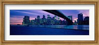 Framed Panoramic View of New York City with Purple Sky