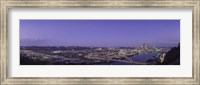 Framed Aerial view of a city, Pittsburgh, Allegheny County, Pennsylvania, USA