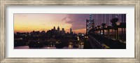 Framed Bridge over a river, Benjamin Franklin Bridge, Philadelphia, Pennsylvania, USA