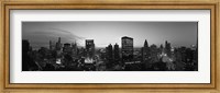 Framed Black and White View of Chicago Skyline