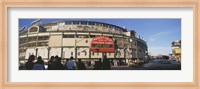 Framed Wrigley Field during the day, USA, Illinois, Chicago