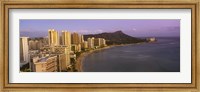 Framed High angle view of buildings at the waterfront, Waikiki Beach, Honolulu, Oahu, Hawaii, USA