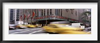 Framed Cars in front of a building, Radio City Music Hall, New York City, New York State, USA