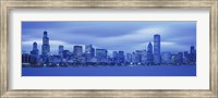 Framed Chicago Skline at Dusk (blue)