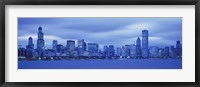 Framed Chicago Skline at Dusk (blue)