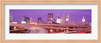 Framed USA, Georgia, Atlanta, Skyline at dusk