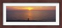 Framed Sunset over a lake, Lake Michigan, Chicago, Cook County, Illinois, USA