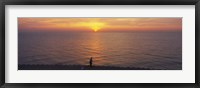 Framed Sunset over a lake, Lake Michigan, Chicago, Cook County, Illinois, USA