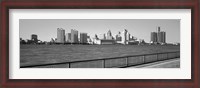 Framed Detroit Waterfront, Michigan (black & white)