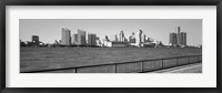 Framed Detroit Waterfront, Michigan (black & white)