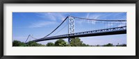 Framed USA, Philadelphia, Pennsylvania, Benjamin Franklin Bridge over the Delaware River