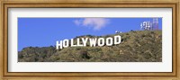 Framed Low angle view of a Hollywood sign on a hill, City Of Los Angeles, California, USA