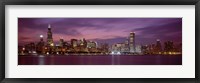 Framed Chicago with Purple Night Sky