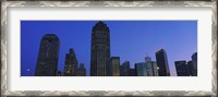 Framed Low angle view of buildings at dusk, Dallas, Texas, USA