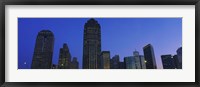 Framed Low angle view of buildings at dusk, Dallas, Texas, USA