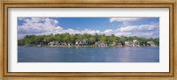 Framed Boathouses near the river, Schuylkill River, Philadelphia, Pennsylvania, USA