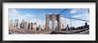 Framed Railings of a bridge, Brooklyn Bridge, Manhattan, New York City, New York State, USA, (pre Sept. 11, 2001)