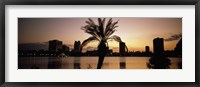 Framed Silhouette of buildings at the waterfront, Lake Eola, Summerlin Park, Orlando, Orange County, Florida, USA